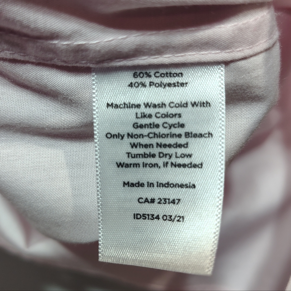 Talbots Light Pink‎ Button Down Shirt Women’s Large Wrinkle Resistant Career Top - Picture 4 of 7